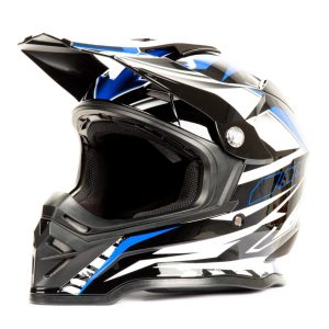 13239 Шлем мото кроссовый HIZER B6197 №4 (M) black/blue/white