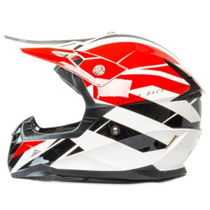 17749 Шлем мото кроссовый HIZER 915 №9 (M) white/red/black
