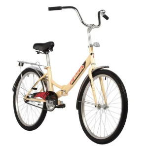 Велосипед FOXX 24" складной, SHIFT, бежевый, тормоз нож, двойной обод, багажник))