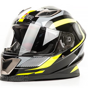 14610 Шлем мото интеграл HIZER B562 №1 (XL) black/yellow