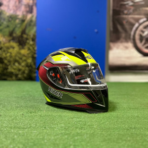 14711 Шлем мото интеграл HIZER J5311 #4 (XL) gray/neon yellow