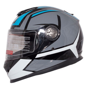 Мотошлем RACER BLD-M62 (M) серый/синий (9) интеграл
