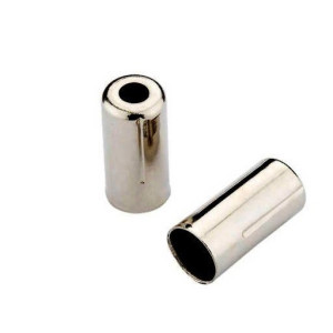 Наконечник рубашки троса тормоза ø5 х 10мм, латунь, серебристый