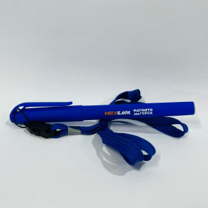 Ручка синяя со шнурком Мегабайк