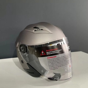Шлем мотоциклетный VMC YM-627 (визор+выдвижной тон.визор) (Серый матовый (размер XS) Прозрачный визор
