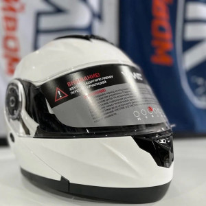 Шлем мотоциклетный VMC YM-926 (Двойной визор) /Модуляр (Белый (размер M) Прозрачный визор)