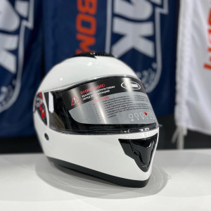 Шлем мотоциклетный Yema YM-831 (Двойной визор) (Белый (размер L) Прозрачный визор)