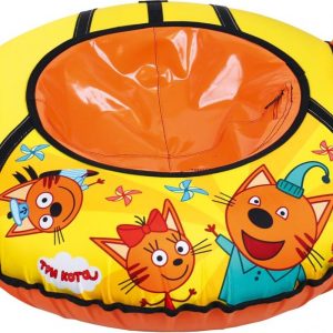 Тюбинг с рисунком Лицензия (ТБ1) D-800 мм (ТБ1-80/ТК,Три кота,оранжевый/жёлтый,ткань OXFORD 500D с р