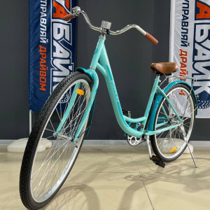 Велосипед FOXX 28" VINTAGE зеленый, сталь, размер 18"+ передняя корзина