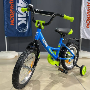 Велосипед NOVATRACK 14", Vector, синий, тормоз нож., крылья и багажник хром. #077392