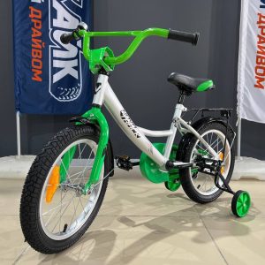 Велосипед NOVATRACK 16" VECTOR серебристый, тормоз нож, крылья, багажник, полная защ.цепи