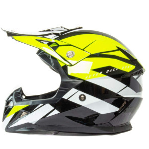 17741 Шлем мото кроссовый HIZER 915 №7 (M) neon/yellow/white