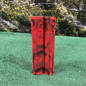 Грипсы BMX, 166мм, противоскользящие, резина, чёрный/красный