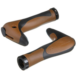 Х53992-5,Грипсы-рога HL-G205, 150 мм, черно-коричневые (инд.упак)