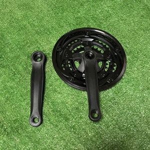 Шатуны спортивные, алюминий, 28/38/48T, 170мм, 3 скорости, чёрный