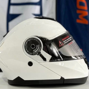 Шлем мотоциклетный VMC YM-926 (Двойной визор) /Модуляр (Белый (размер L) Прозрачный визор)