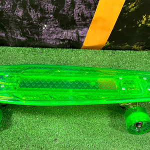 Скейтборд Fish 22"x6" прозрачный с LED подсветкой (пласт. дека)