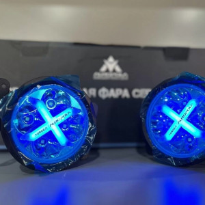 Светодиодная фара Aurora/Auropola Фара ALO-E-R4T3-P-RGB 4" 40W 3200Lm 9-36V противотуманка (Дальний) (комплект 2шт.) Управление кнопкой