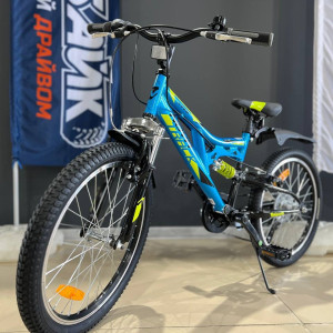 Велосипед NOVATRACK 20" SHARK, синий, сталь, 6 скор., Microshift, Power, V-brake