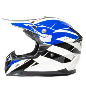 17745 Шлем мото кроссовый HIZER 915 №8 (M) white/blue/black