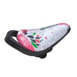 Седло детское, с рисунком, мягкое, 26 х 13,5 см, белый/розовый, GW-20136-254
