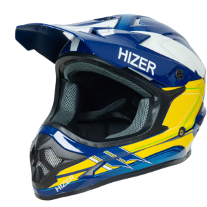 Шлем мото кроссовый HIZER J6805 №3 (M) yellow/blue